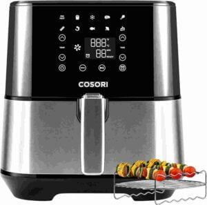 Cosori 5.8 QT air fryer with stainless steel basket