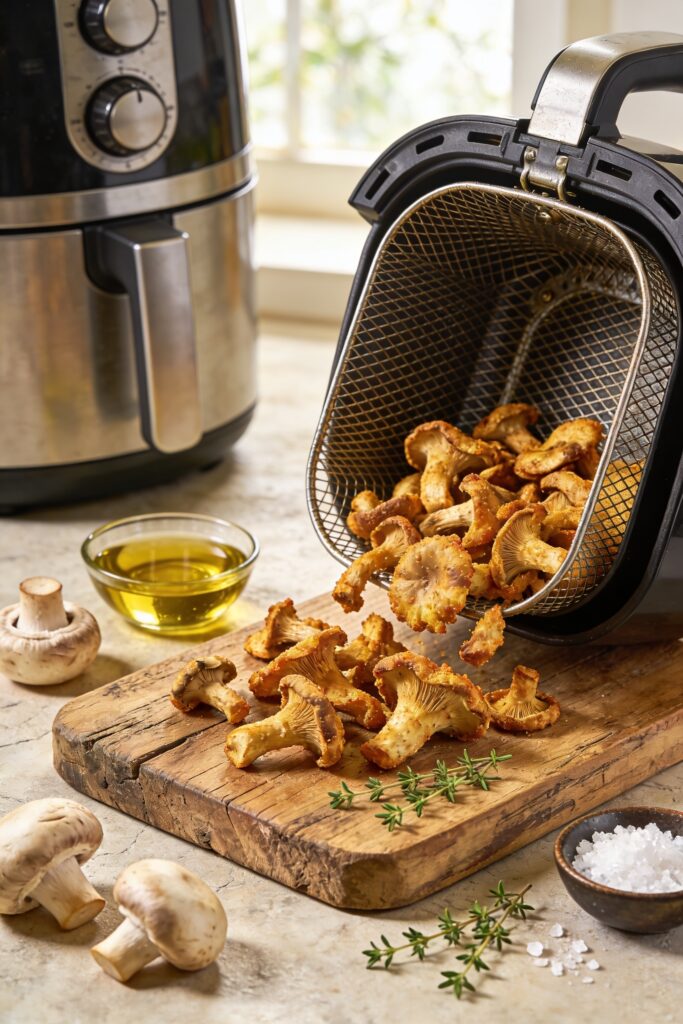 air fried garlic butter mushrooms