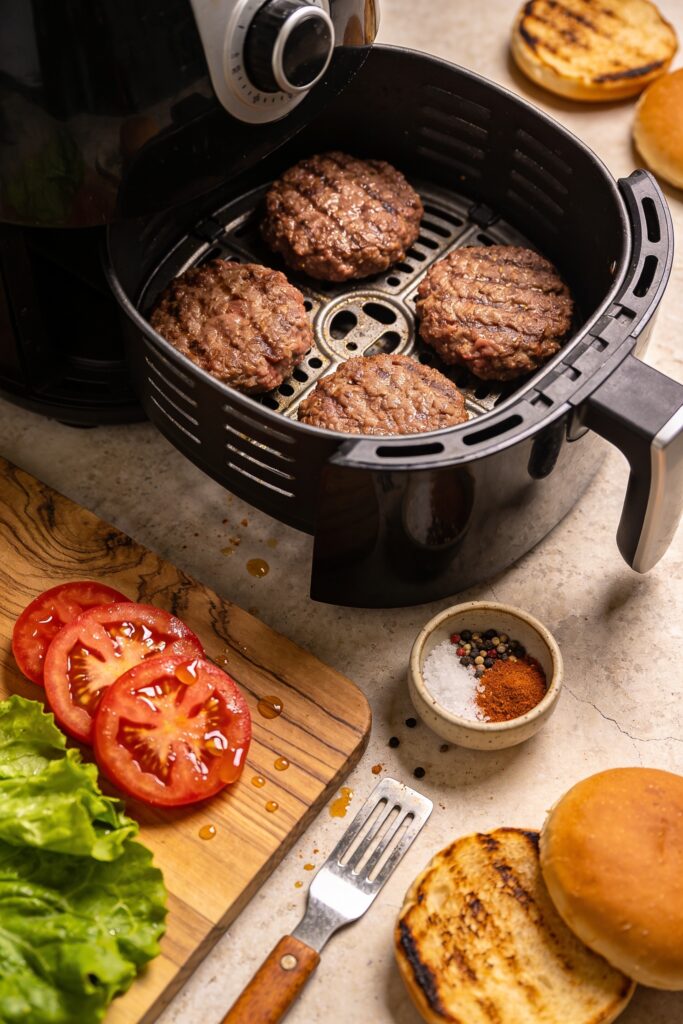 air fried juicy burger method