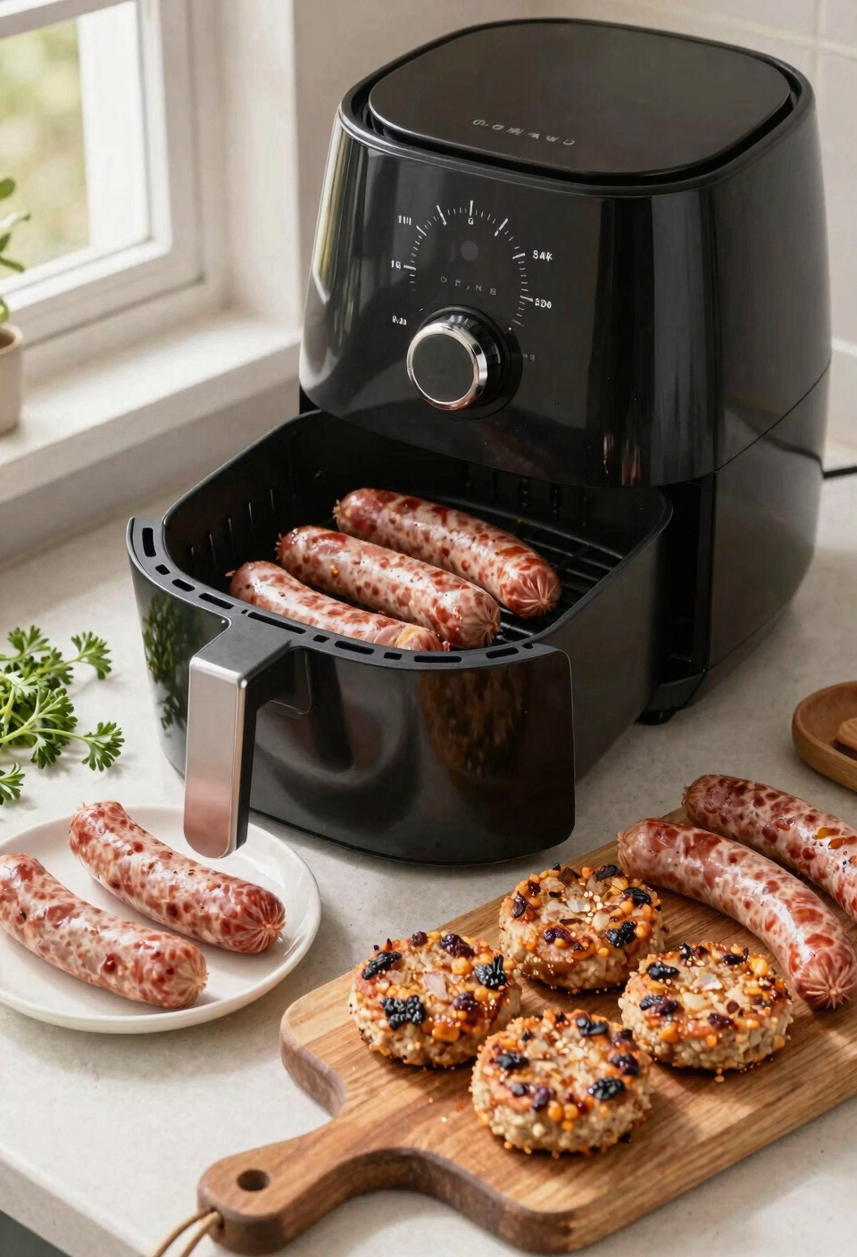 air fried sausages temp timings