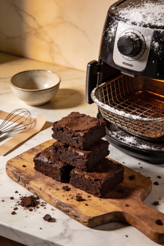 air fryer brownie baking steps