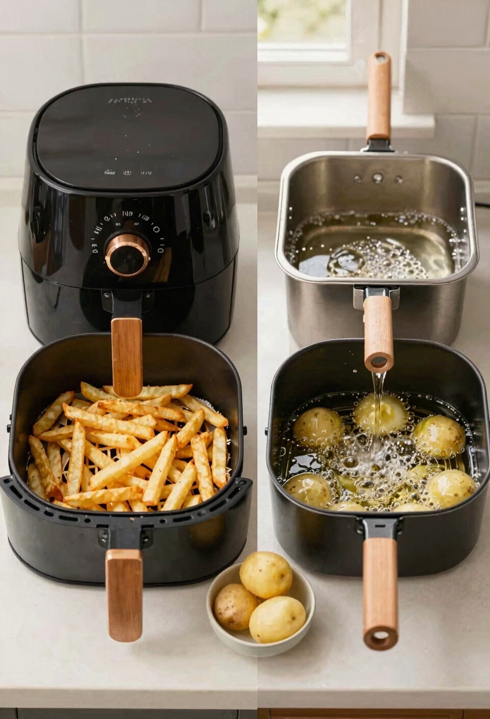 air frying drastically reduces calories