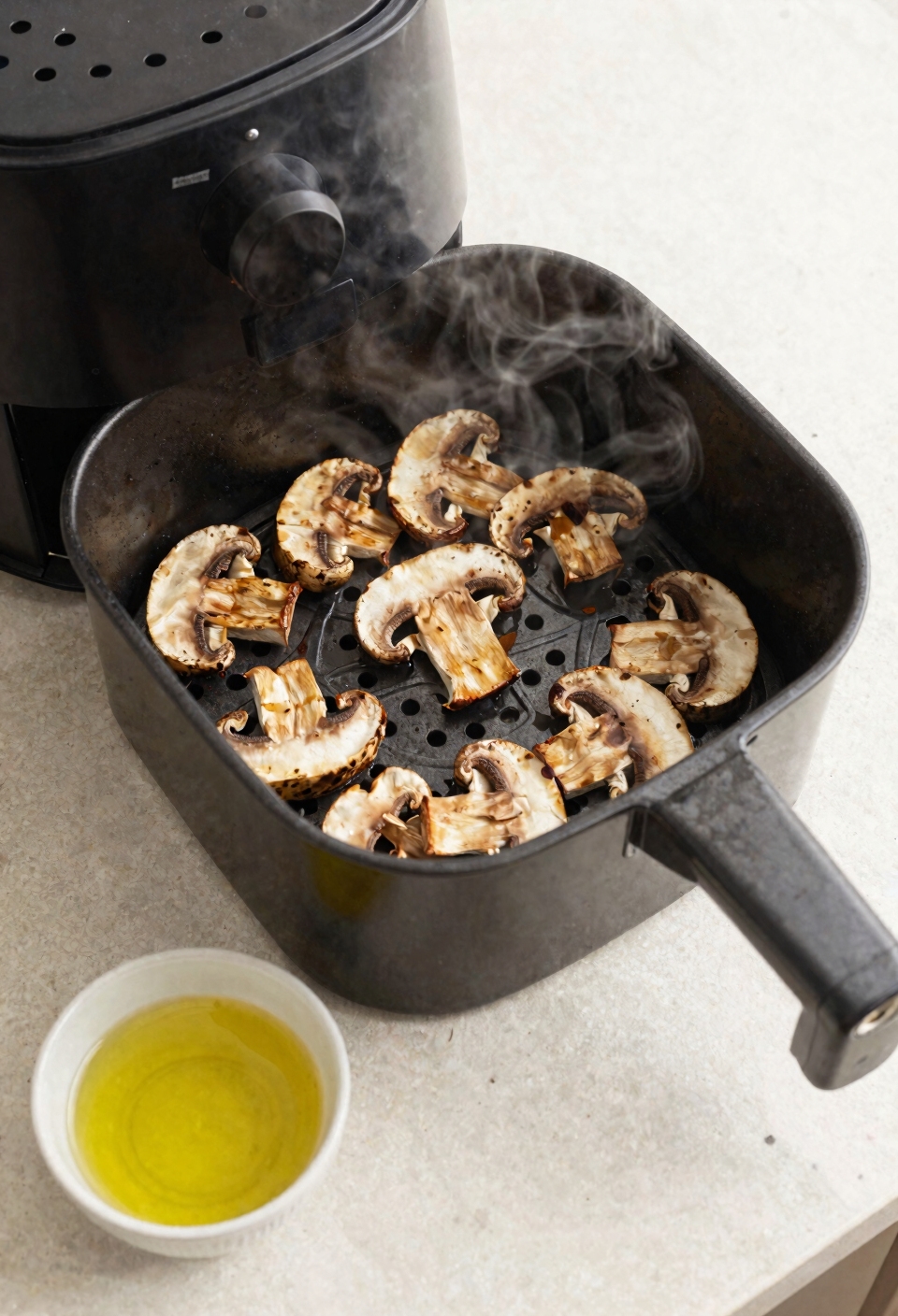 arrange mushrooms in single layer