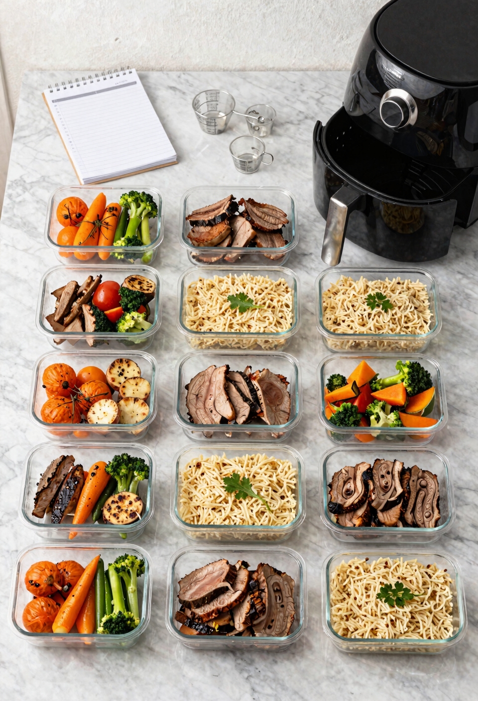 batch cooked air fryer meals