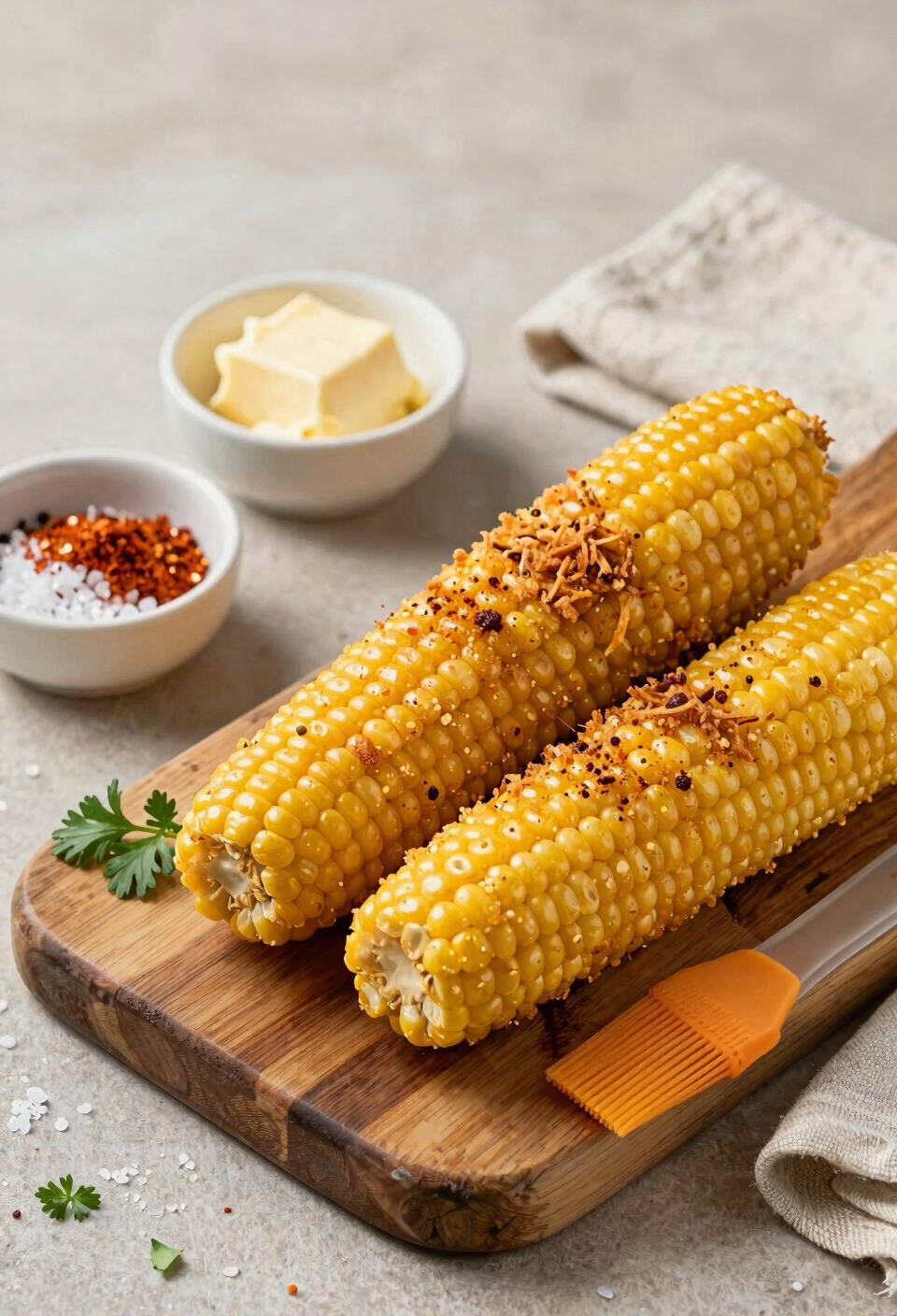 butter herbs cheese toppings