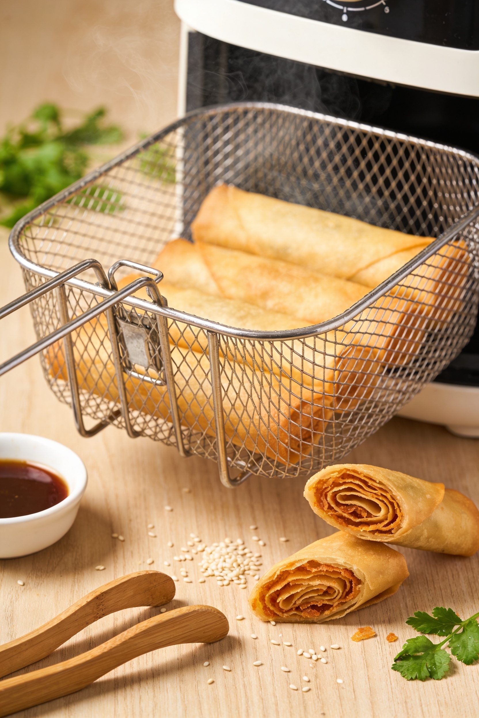 crispy air fried egg rolls