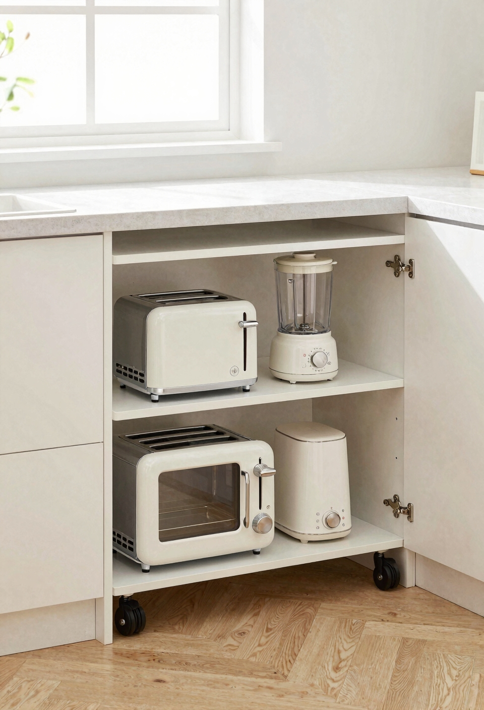 mobile rolling appliance storage