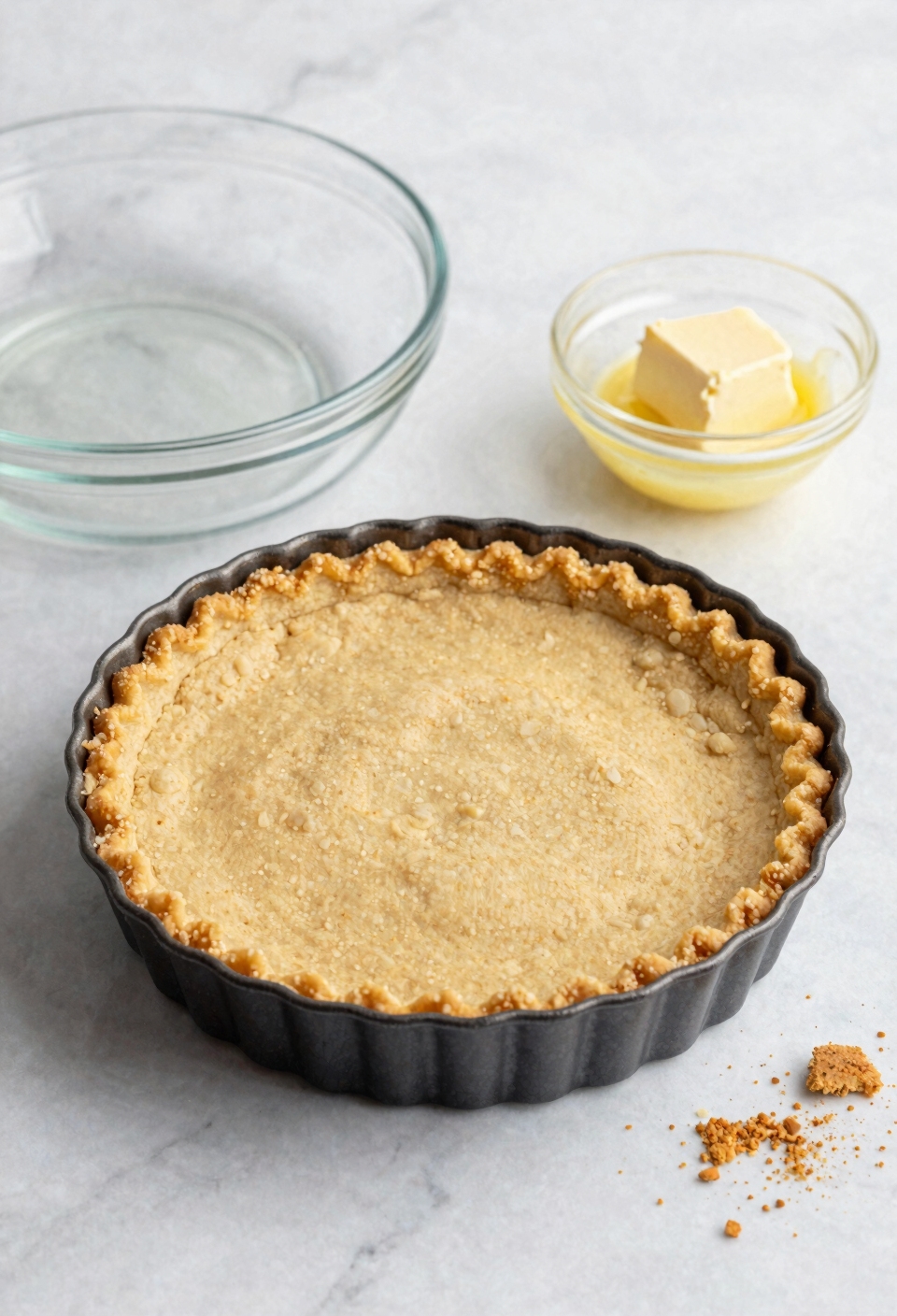 press crumb crust firmly pre bake