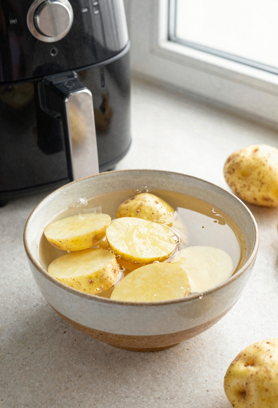 soak cut potatoes fifteenminutes