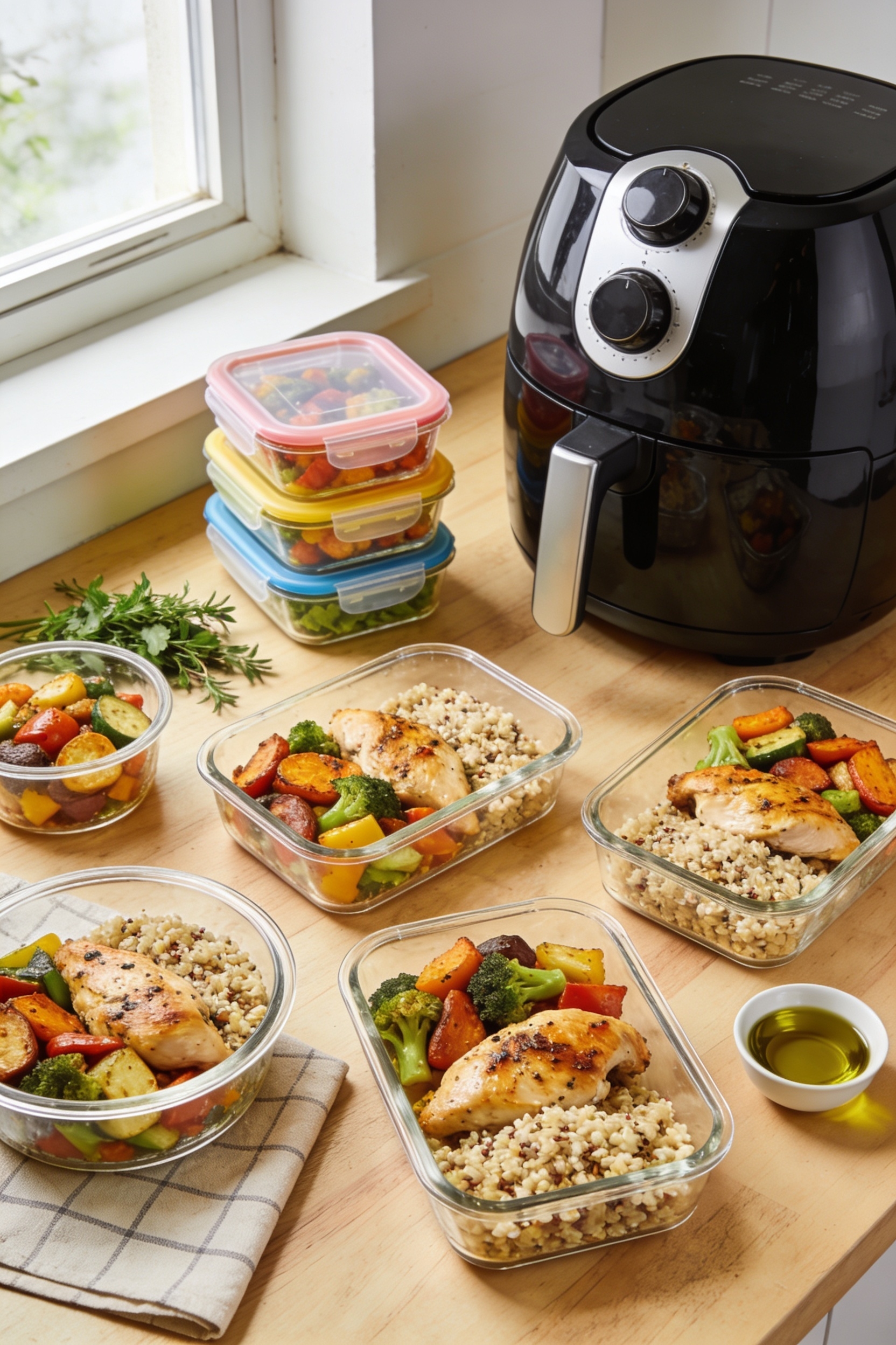 weekly air fryer meal prep